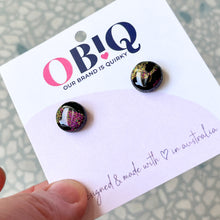 Load image into Gallery viewer, 'SMALL DOTS' - Black/ multi glitter (resin coated)