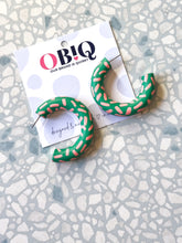 Load image into Gallery viewer, 'CLASSIC HOOPS' - Jade/ Peach Sprinkles