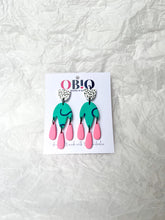 Load image into Gallery viewer, 'ZIGGY' - Trio Dangles Aqua/ Pink