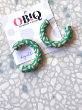 Load image into Gallery viewer, 'CLASSIC HOOPS' - Jade/ Peach Sprinkles
