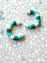 Load image into Gallery viewer, 'CLASSIC HOOPS' - Forest/ Turquoise
