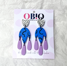 Load image into Gallery viewer, 'ZIGGY' - Trio Dangles Lapis/ Lilac