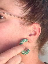 Load image into Gallery viewer, 'CLASSIC HOOPS' - Jade/ Peach Sprinkles